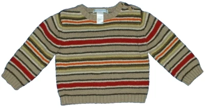 Janie n Jack Vintage On The Ranch Boys Striped LS Pullover Cotton Sweater 12-18M - Image 1 of 3
