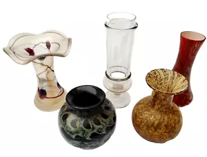 5 Vasen Glas POSCHINGER, vgl. EISCH, MDINA u.ä. - Bild 1 von 11