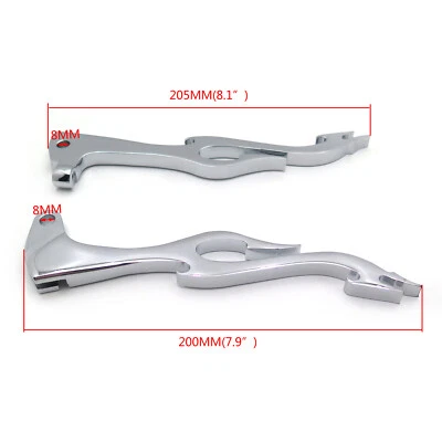 Alavancas de embreagem de freio cromadas controle de chama HTTMT para Yamaha Virago 250 V Star - Imagem 1 de 4