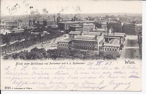 783 Wien Blick vom Rathaus Parlament k.k. Hofmuseum 1903 - Bild 1 von 2
