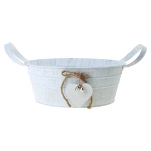 1 Pack Small Galvanized Buckets Oval Metal Pails for Plants, Rustic Home Decor - Picture 1 of 8
