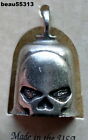 HARLEY WILLIE G STYLE SKULL MOTORCYCLE GREMLIN RIDING  BELL POUCH KEY RING  