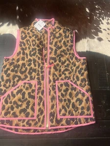 Gilet Crewcuts 8 Bambina Leopardato X Trapuntato Full Zip J Crew Bambini Nuovo - Foto 1 di 6