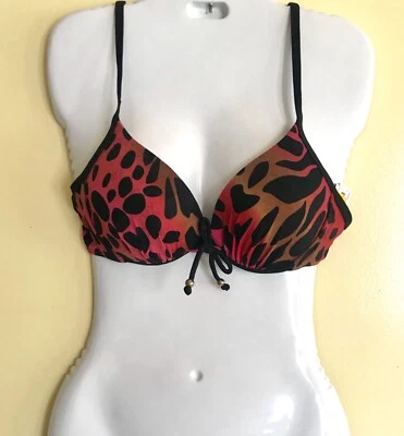 Top de bikini sujetador push-ups Athena para mujer - talla 10 - guepardo rojo - $57 Foto 1 de 3
