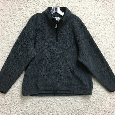 Suéter ROSA Victorias Secret Grande Adulto Gris Polar 1/4 Cremallera Pullover Mujer L Foto 1 de 4