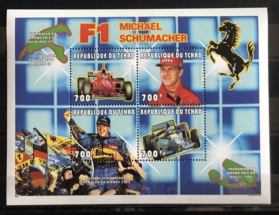 Michael Schumacher / Formula 1/ Racing on stamps Chad  - MNH** F100 - Image 1 of 1