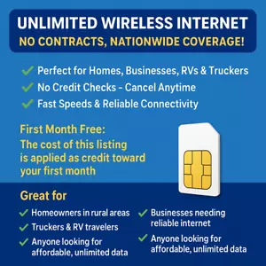 Unlimited Enterprise Data Plan SIM CARD AT&T 5G 4G LTE HOTSPOT $65 / Month - Picture 1 of 1