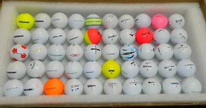50 Mixed Golf Balls Callaway Chrome Titleist ProV1 Srixon Divide Mizuno 3A/4A - Picture 1 of 4