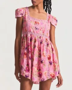 NUEVO - Vestido LoveShackFancy Nuez moscada en Rosa Salvaje, Encaje Bordado, talla 6 - $375 - Imagen 1 de 13