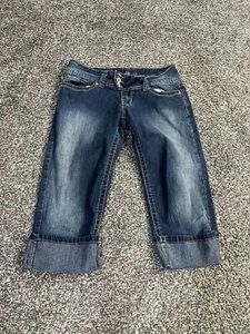 Angels Denim Jr Sz 5 Bermuda Stretchy Jean Shorts - Picture 1 of 5