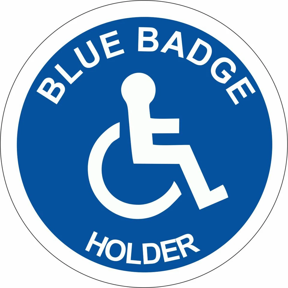 BLUE BADGE HOLDER stickers - Different packs & sizes. Disabled parking