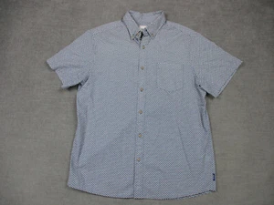 ROWM Camicia Uomo Grande Multicolore Triangoli Bottoni Manica Corta Tasca - Foto 1 di 11