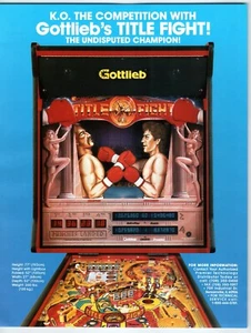 Máquina de Pinball Title Fight Boxeo FLYER Original 8.5" x 11" Dos Caras 1990 - Imagen 1 de 2