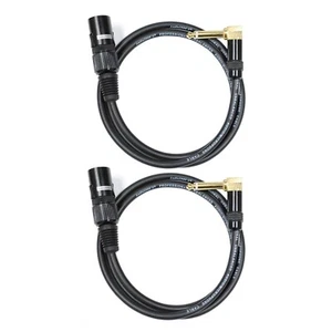 Audio2000's C17003P2 3 Ft 1/4" TS Right Angle to XLR Male Cable (2 Pack) - Picture 1 of 3
