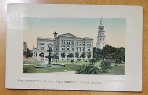 Postal de oficina de correos e iglesia de San Miguel, Charleston, S.C.- 1901-1907 - Imagen 1 de 2