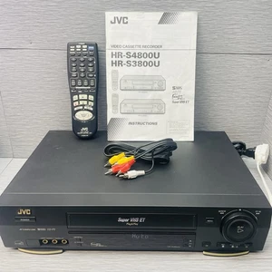 Reproductor VHS de 4 cabezales manual remoto JVC HR-S3800U Super VHS ET Plug & Play de colección - Imagen 1 de 18