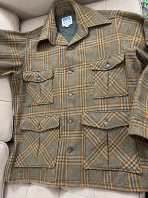 Vintage Montgomery Ward Western Field  Plaid Jacket  Made By  Woolrich  Size  L - Image 1 of 4