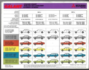Mitsubishi Colt Galant Colour & Trim 1974-1975 UK Market Single Sheet Brochure - Picture 1 of 1