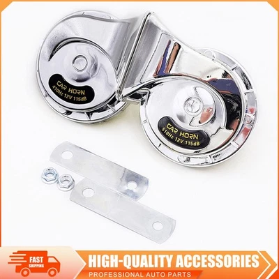 Bocina súper fuerte cromada 12V 300DB impermeable para motocicletas autos camión SUV barco Foto 1 de 4