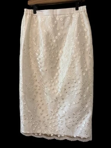 Falda Lápiz Terramina 10 Bordada Floral Satén Midi Falda Boda - Imagen 1 de 6