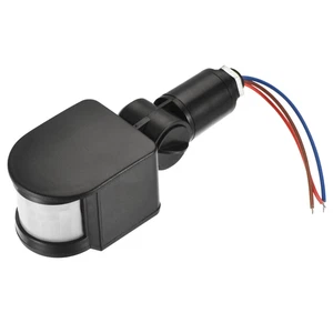Motion sensor AC110-240V infrared PIR detector switch, wall-mounted, black  - Picture 1 of 5