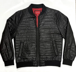 GUESS Los Angeles Men’s Polyester Bomber Jacket Full Zip Size XL RN62136 - Picture 1 of 13