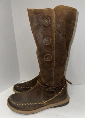 Bota Mocasín Born Torrey Cuero Gamuza Envejecido Óxido Talla 6.5/37 Usada en Excelente Condición Foto 1 de 4
