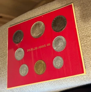 1962 Italy Vatican City 8 Coin Set w/ Silver 500 Lire MCMLXII ANNO IIII Sealed - Picture 1 of 2