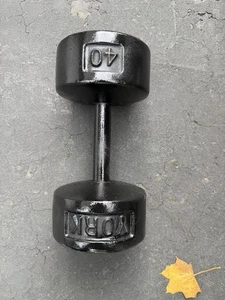 RARE Vintage YORK RoundHead Single Dumbbell 40lb PRE-USA - Bild 1 von 1