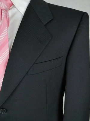 Blazer Belvest Negro De Colección Hombres 40L Lona Completa 3 Botones Lana Traje Chaqueta 50 EU Foto 1 de 4