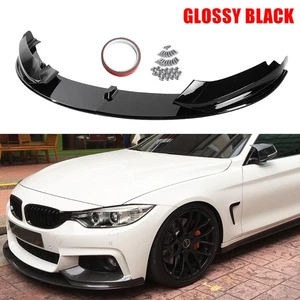 Front Bumper Lip Splitter For 14-20 BMW 4Series F32 F33 F36 M Sport Gloss Black - Foto 1 di 15