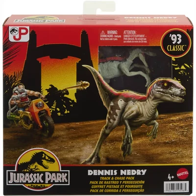 美泰 Jurassic Park '93 经典 Dennis Nedry Track & Chase 包 - 4 岁 - 全新 — 第 1/4 张图片