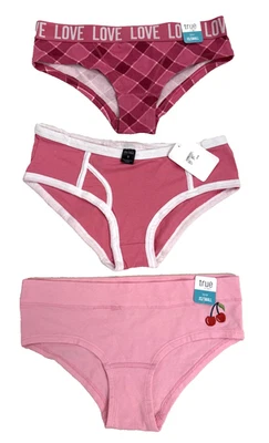 LOTE de 3 bragas sexy nuevas con etiquetas deadstock Rue21 y2k estilo XS/S rosa Foto 1 de 4