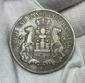 Kaiserreich 5 Mark 1876 J Hamburg R69 - Picture 1 of 2
