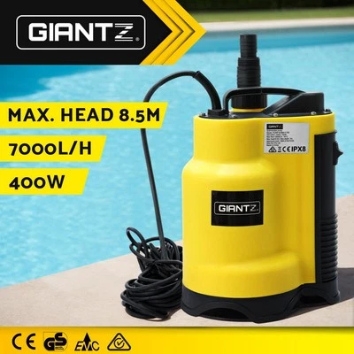 Giantz 400W Dirty Water Submersible Sump Pump Tight Access Drainage Grey Float - image 1 of 4