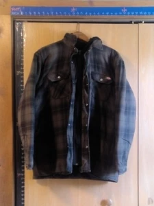 Dickies Plaid Flannel Lined Hooded Jacket Men's Size XL Gray Plaid - Picture 1 of 12