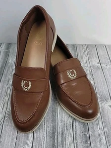 Chaps Women's Loafers Size 7.5 Slip-on Casual  Career Dress Attire Brown Logo - Picture 1 of 8