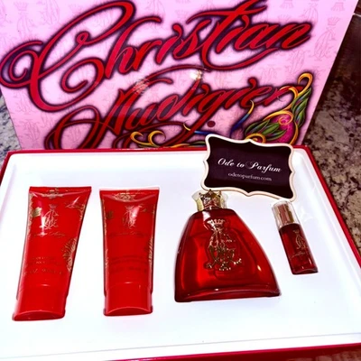 CHRISTIAN AUDIGIER Corona Roja Firma Perfume Ella 3.4oz Eau de Parfum ¡Juego de Regalo! Foto 1 de 4