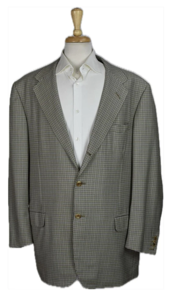 Oxxford Clothes Mens Micro Check Wool Sport Coat Blazer Jacket 50 L MINT - Image 1 of 4
