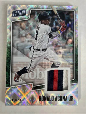 Ronald Acuna Jr. 2019 Panini Father’s Day Relics Hyper Plaid /5 - Image 1 of 3