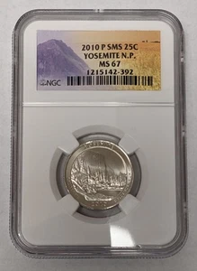 2010 P SMS Yosemite NP Quarter NGC MS 67 - Picture 1 of 5