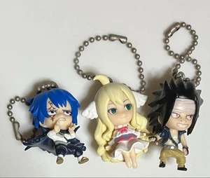 Fairy Tail figure key chain Lot 3 set Gajeel Mavis mascot Japan anime m644 - Picture 1 of 3