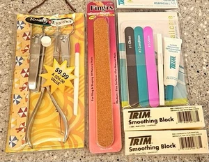 Lot NEW Nail Care TRIM FING'RS Files Trimers Clippers Cuticle Buffing RT$50 - Picture 1 of 8