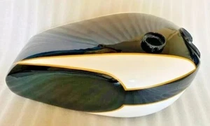 Triumph T160 Trident Painted Black & Cream Steel Petrol Gas Tank /FIT FOR - Picture 1 of 4