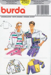 Zip Front Jackets Color Blocking Unisex Burda Sewing Pattern 4592 - Picture 1 of 2