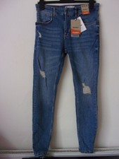New Mens Pull&Bear Blue Skinny Ripped Jeans Size: 32 / W32