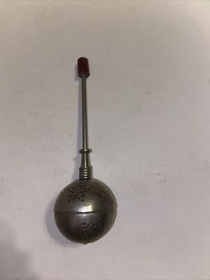 Vintage Metal Sliding Tea / Herb Tea Infuser 5” Unique Star Pattern - Image 1 of 4