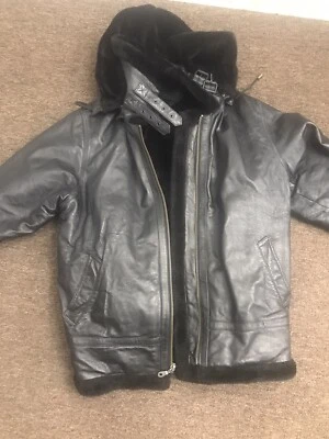 Chaqueta de bombardero de la Fuerza Aérea Tanners Avenue 100 % cuero negro genuino 2xl Foto 1 de 4