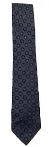 Boss Hugo Boss Herren-Krawatte grau & schwarz rundes Muster schmale Seide - Bild 1 von 10