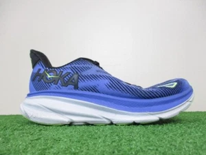 Hoka Clifton 9 Shoes Womens 7.5 Blue Black Road Jogging Support Trainer Workout - Picture 1 of 16